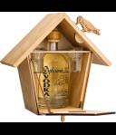 Vogelhuis + wodka met glazen