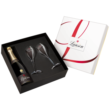 Lanson Black Label Brut Geschenkverpakking met 2 Glazen