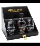 Wooden Gift Box with Millstone Oloroso MW 350ML & 2 Millstone glasses Zuidam Distillers
