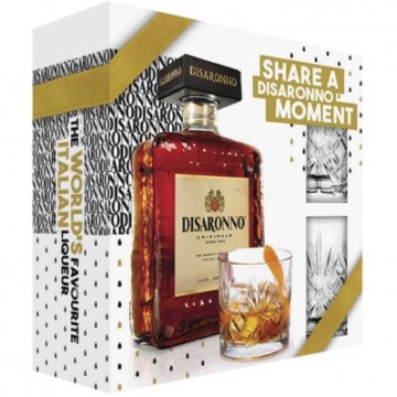 AMARETTO DI SARONNO GESCHENK MET 2 GLAZEN